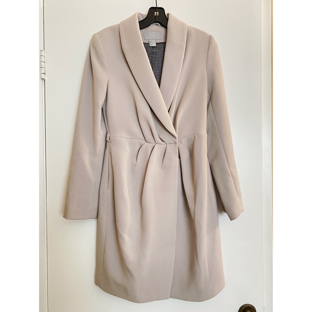 H&M Beige Drape Coat, Size 4